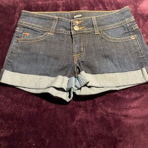 Hudson Jeans Women's Cuffed Denim Shorts - Dark Blue